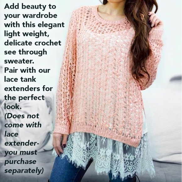 Blush Crochet Sweater - Picture 2 of 5